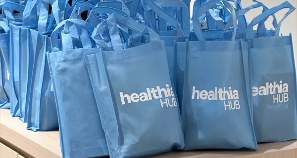 healthiaHUB branded tote bags